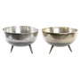 Centre de Table DKD Home Decor Doré Argenté Aluminium 31 x 31 x 19,5 cm (2 Unités)