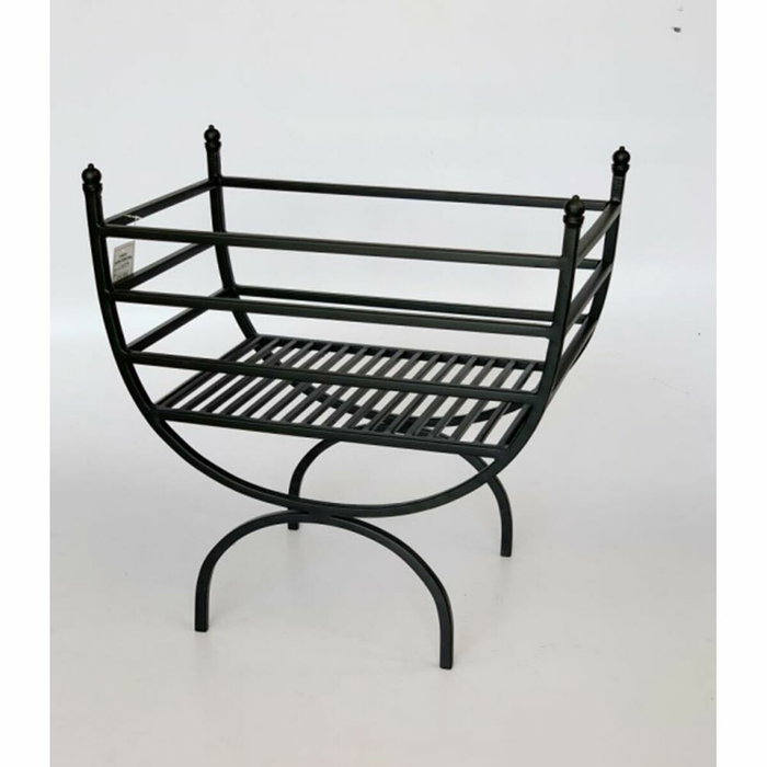 Range-bois DKD Home Decor Noir Acier 48 x 30 x 57 cm Support pour bois de chauffage