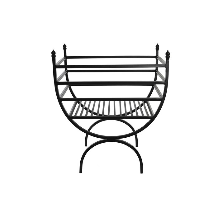 Range-bois DKD Home Decor Noir Acier 48 x 30 x 57 cm Support pour bois de chauffage