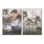 DKD Home Decor Toile Palmiers Tropical (Lot de 2)