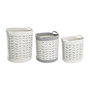 Set de basket DKD Home Decor Blanc Gris 35 x 35 x 40 cm 3 Pièces