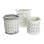 Set de basket DKD Home Decor Blanc Gris 35 x 35 x 40 cm 3 Pièces