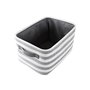 Set de basket DKD Home Decor Blanc Gris Rayures 42 x 32 x 25 cm 3 Pièces