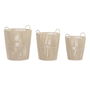 Set de basket DKD Home Decor Beige Métal 42 x 42 x 51 cm 3 Pièces