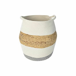Panier DKD Home Decor Blanc Naturel Fibre naturelle 30 x 30 x 40 cm