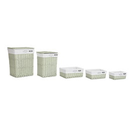 Panier Multi-usages DKD Home Decor Vert osier 44 x 34 x 56 cm 5 Pièces
