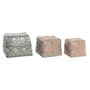 Set de boîtes décoratives DKD Home Decor Multicouleur Bambou Boho (3 Pièces)