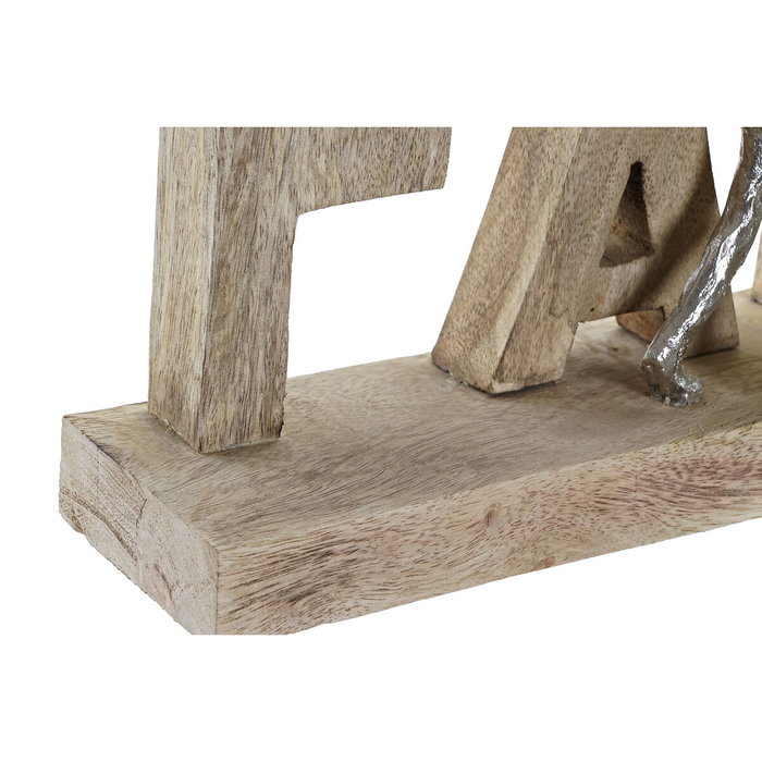 DKD Home Decor Figurine Décorative Marron Aluminium et Bois de manguier