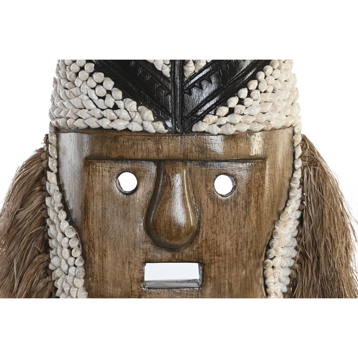 DKD Home Decor Figurine Décorative Masque en Coquillages Blanc Naturel (30 x 10 x 60 cm)