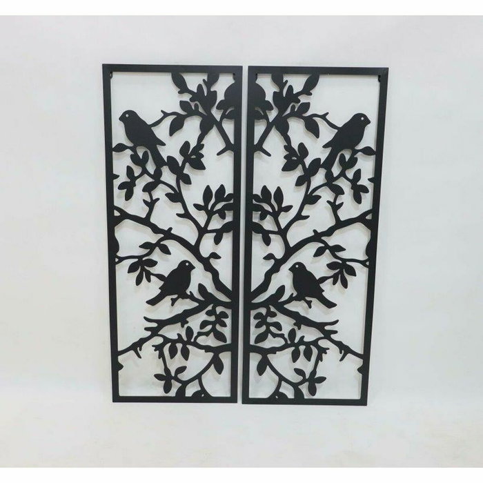 DKD Home Decor Décoration murale Oiseaux Shabby Chic (2 Pièces)