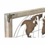 DKD Home Decor Figurine Décorative Mappemonde Métal et Pin (75 x 6 x 46 cm)