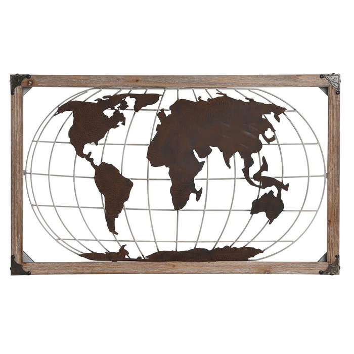 DKD Home Decor Figurine Décorative Mappemonde Métal et Pin (75 x 6 x 46 cm) DKD Home Decor Figurine Décorative Mappemonde Métal et Pin (75 x 6 x 46 cm)