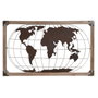 DKD Home Decor Figurine Décorative Mappemonde Métal et Pin (75 x 6 x 46 cm)