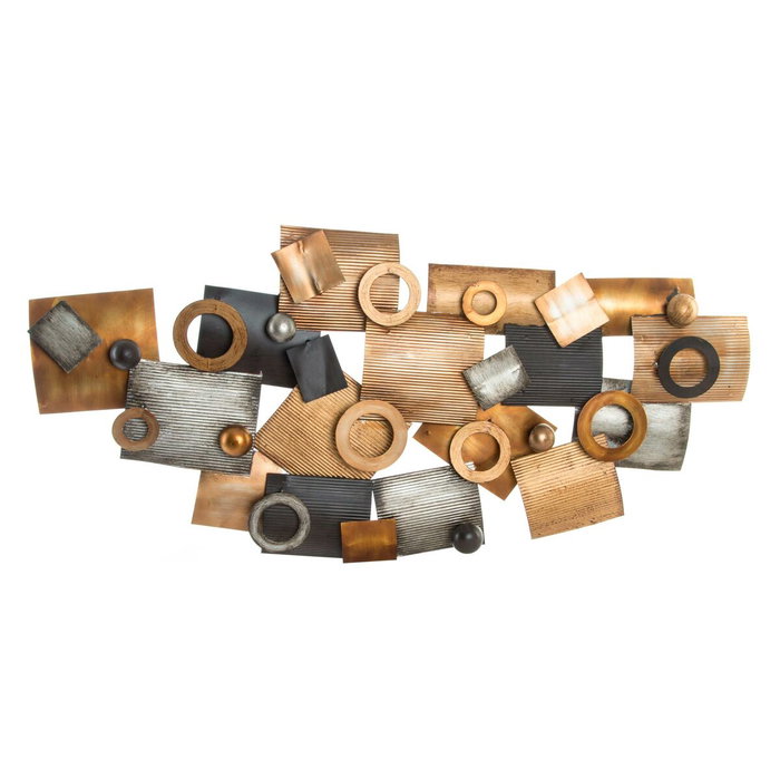 DKD Home Decor Décoration murale Abstrait Gris Métal Cuivre Moderne Cercles (109 x 7 x 53 cm) DKD Home Decor Décoration murale Abstrait Gris Métal Cuivre Moderne Cercles (109 x 7 x 53 cm)