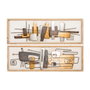 DKD Home Decor Décoration murale Abstrait Doré Multicouleur Moderne (2 Unités)