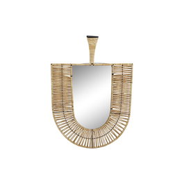 Miroir mural DKD Home Decor Marron Naturel Éventail Tropical 50 x 2,5 x 72 cm 52 x 2,5 x 72 cm