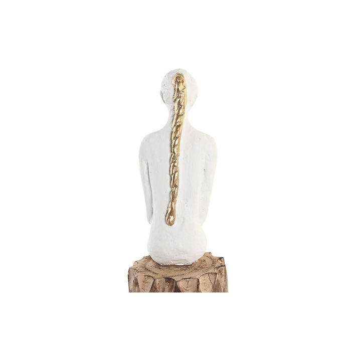 Figurine Décorative DKD Home Decor Femme Marron Blanc (2 Unités) Figurine Décorative DKD Home Decor Femme Marron Blanc (2 Unités)