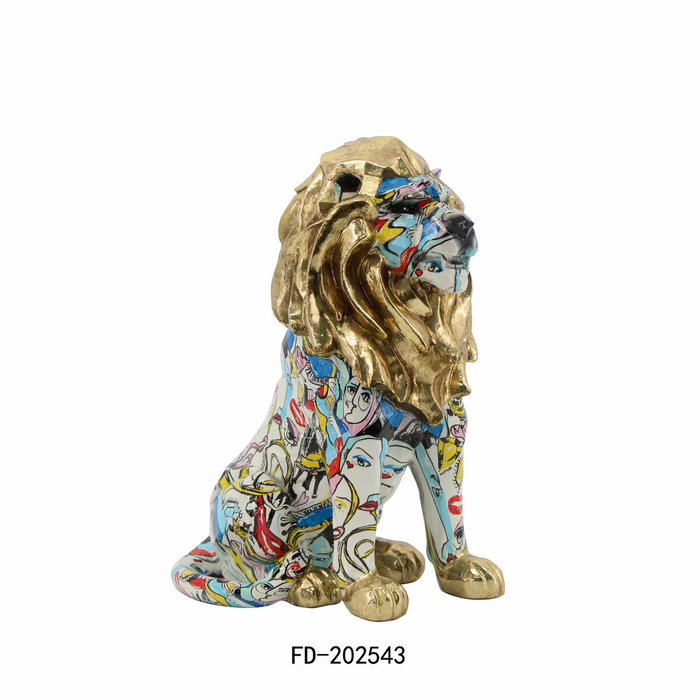 DKD Home Decor Figurine Décorative Lion Doré Moderne DKD Home Decor Figurine Décorative Lion Doré Moderne