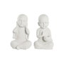 DKD Home Decor Figurine Décorative Moine Oriental Blanc (Lot de 2)