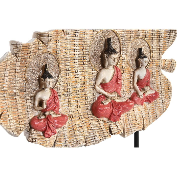 DKD Home Decor Figurine Décorative Buda Oriental Rouge et Vert (2 Unités)
