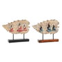 DKD Home Decor Figurine Décorative Buda Oriental Rouge et Vert (2 Unités)