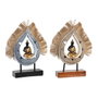 DKD Home Decor Figurine Décorative Buda Oriental Beige Bleu (2 Unités)