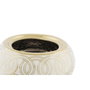 DKD Home Decor Potiche Oriental Blanc et Doré en Porcelaine