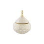 DKD Home Decor Potiche Oriental Blanc et Doré en Porcelaine