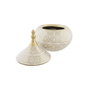 DKD Home Decor Potiche Oriental Blanc et Doré en Porcelaine