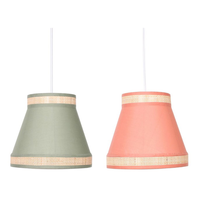 DKD Home Decor Suspension Naturel Orange Vert Rotin (Lot de 2) DKD Home Decor Suspension Naturel Orange Vert Rotin (Lot de 2)