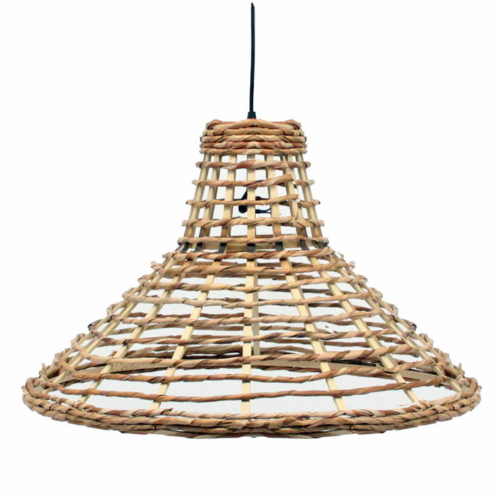 Suspension DKD Home Decor 56 x 56 x 34 cm Marron Rotin 50 W Suspension DKD Home Decor 56 x 56 x 34 cm Marron Rotin 50 W