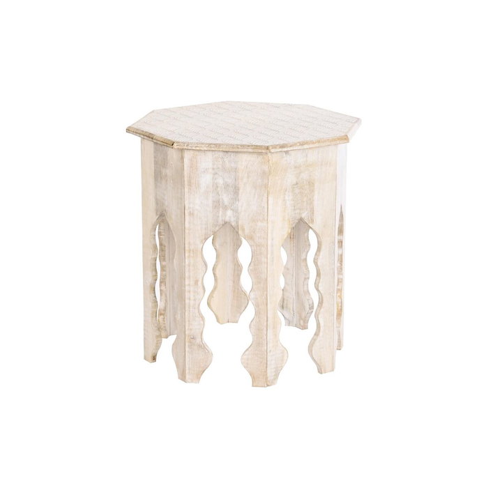 Table d'appoint DKD Home Decor 49 x 49 x 53,5 cm Marron Blanc Bois de manguier Table d'appoint DKD Home Decor 49 x 49 x 53,5 cm Marron Blanc Bois de manguier