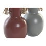 DKD Home Decor Vase Gris Métal Terre cuite (Lot de 2 unités)
