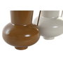 DKD Home Decor Vase Métal Beige Orange Moutarde (2 Unités) 13 x 12,5 x 17 cm