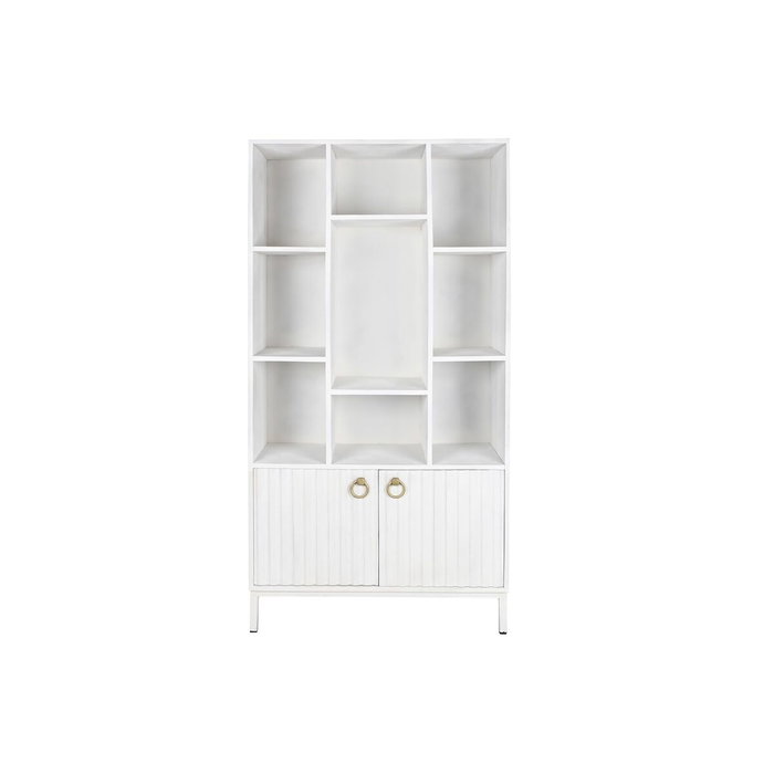 Étagère DKD Home Decor Blanc Métal Bois de manguier 90 x 40 x 180 cm