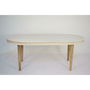 Table de Salle à Manger DKD Home Decor Blanc Doré Laiton Bois de manguier 180 x 90 x 76 cm