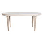 Table de Salle à Manger DKD Home Decor Blanc Doré Laiton Bois de manguier 180 x 90 x 76 cm