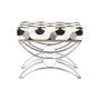 DKD Home Decor Coffre de Rangement Argenté Noir Cuir Blanc