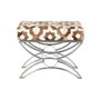 DKD Home Decor Coffre de Rangement Argenté Marron Cuir Blanc