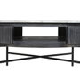 DKD Home Decor Table Basse Ronde en Marbre et Bois de Manguier