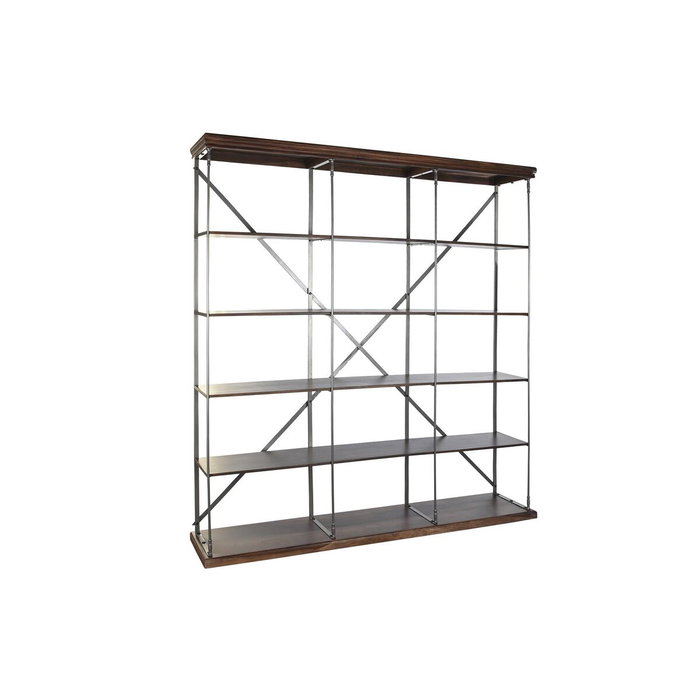 DKD Home Decor Étagère Sheesham Marron Brun foncé Gris clair