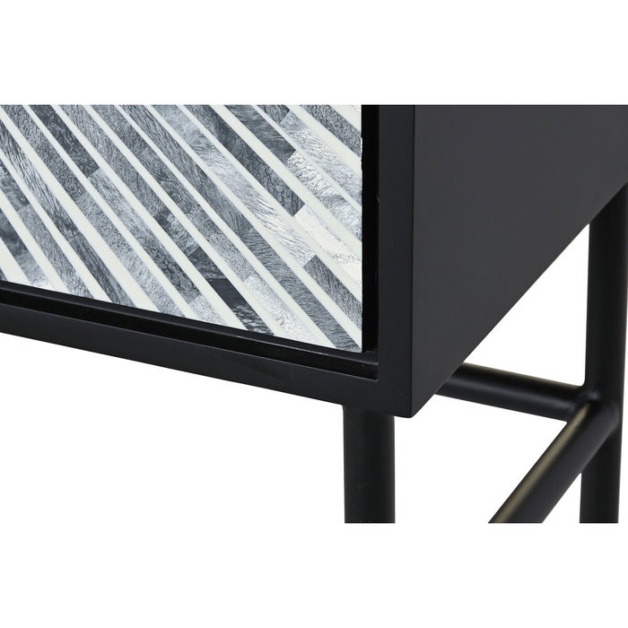 DKD Home Decor Buffet Résine Os Bois MDF Blanc Noir Gris DKD Home Decor Buffet Résine Os Bois MDF Blanc Noir Gris
