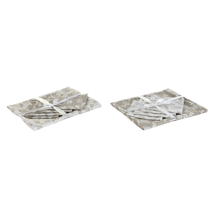 Nappe et serviettes de table DKD Home Decor 2 Unités 150 x 150 x 0,5 cm Beige Blanc Marron Clair Nappe et serviettes de table DKD Home Decor 2 Unités 150 x 150 x 0,5 cm Beige Blanc Marron Clair