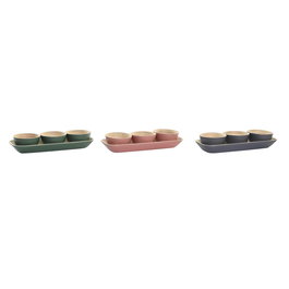 Ensemble à apértif DKD Home Decor Bambou 32 x 12,7 x 3,5 cm (3 Unités)