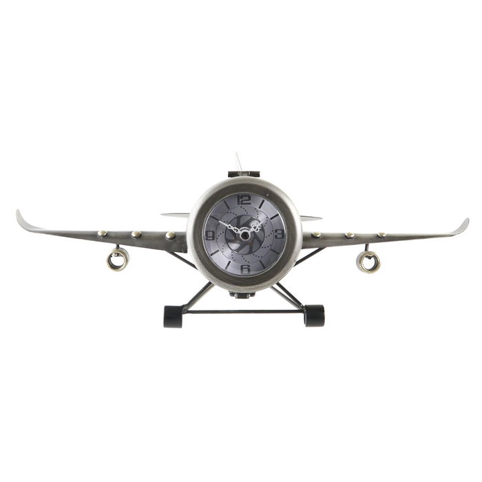 Horloge de table DKD Home Decor Doré Argenté Avion (2 Unités) Horloge de table DKD Home Decor Doré Argenté Avion (2 Unités)