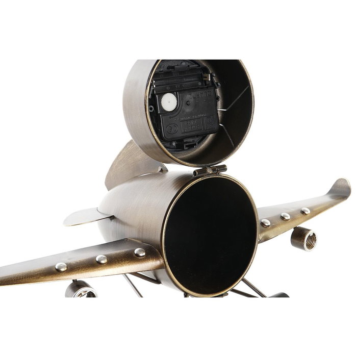 Horloge de table DKD Home Decor Doré Argenté Avion (2 Unités) Horloge de table DKD Home Decor Doré Argenté Avion (2 Unités)