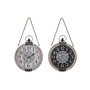 Horloge de table DKD Home Decor Blanc Noir Mandala (2 Unités)