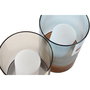Bougeoir DKD Home Decor Verre Bicolore Cire 13 x 13 x 21 cm (2 Unités)