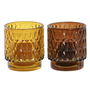 Ensemble de Bougies DKD Home Decor Marron Moutarde (2 Unités)