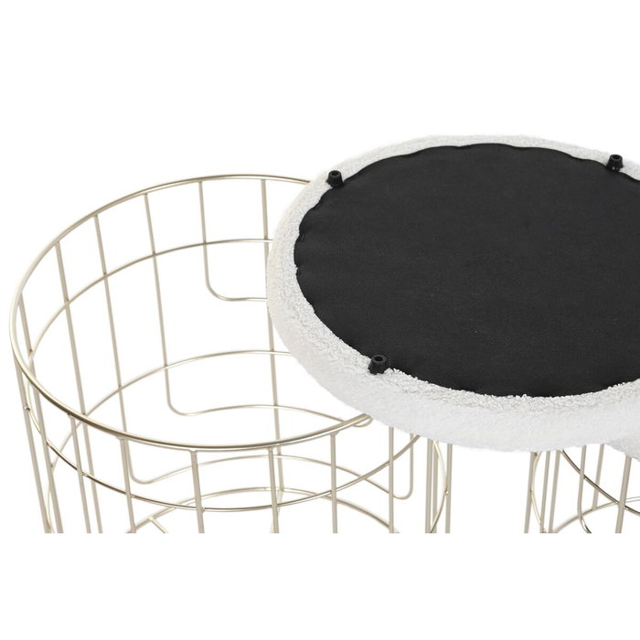 Repose-pied DKD Home Decor Beige Doré Métal Polyester Blanc Moderne (38 x 38 x 44 cm) (35 x 35 x 40 cm) Repose-pied DKD Home Decor Beige Doré Métal Polyester Blanc Moderne (38 x 38 x 44 cm) (35 x 35 x 40 cm)